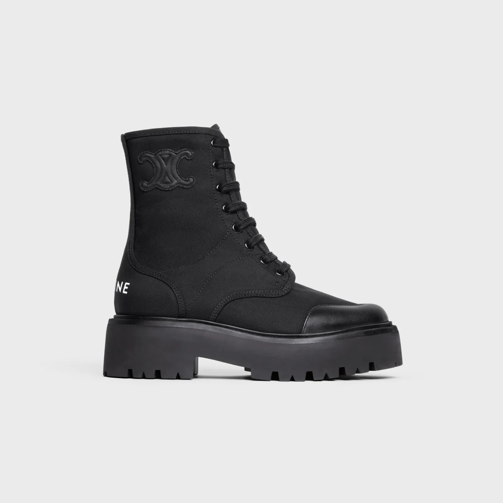 Sale BULKY LACED UP BOOT in NYLON AND SHINY BULL Women Boots And Ankle Boots