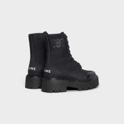 Sale BULKY LACED UP BOOT in NYLON AND SHINY BULL Women Boots And Ankle Boots