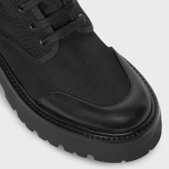 Sale BULKY LACED UP BOOT in NYLON AND SHINY BULL Women Boots And Ankle Boots