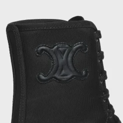 Sale BULKY LACED UP BOOT in NYLON AND SHINY BULL Women Boots And Ankle Boots