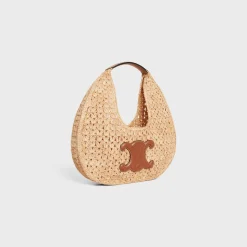 Outlet classic panier HOBO BAG in Raffia and Calfskin Women More Lines·Classic Panier | Categories·Shoulder Bags