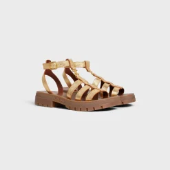 Outlet CLEA TRIOMPHE GLADIATOR SANDAL in Metalized Calfskin Women Sandals