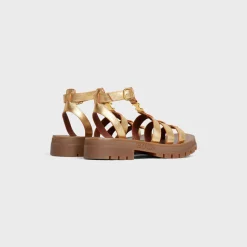 Outlet CLEA TRIOMPHE GLADIATOR SANDAL in Metalized Calfskin Women Sandals