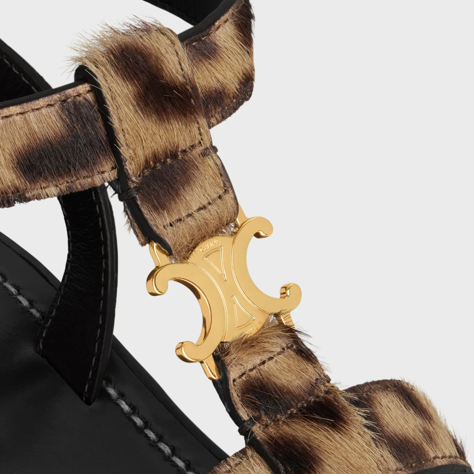 Hot CLEA TRIOMPHE GLADIATOR SANDAL in LEOPARD PRINTED HAIRY CALFSKIN Women Sandals