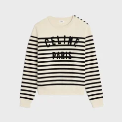 Fashion crew neck marinière sweater in cotton Knitwear