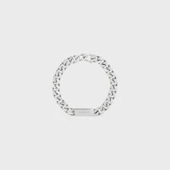 Sale Gourmette Bracelet in Brass with Rhodium Finish Bracelets & Rings