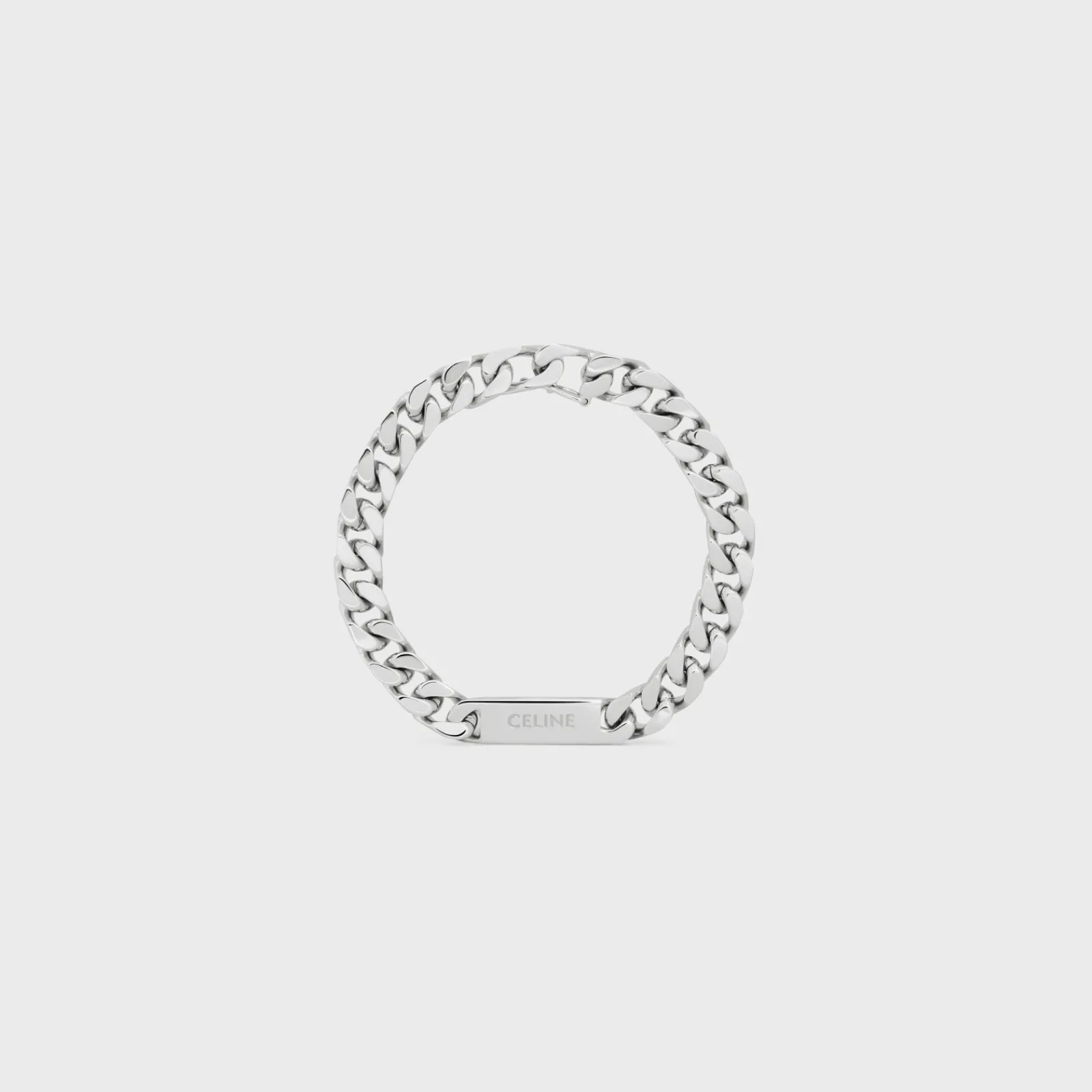 Sale Gourmette Bracelet in Brass with Rhodium Finish Bracelets & Rings
