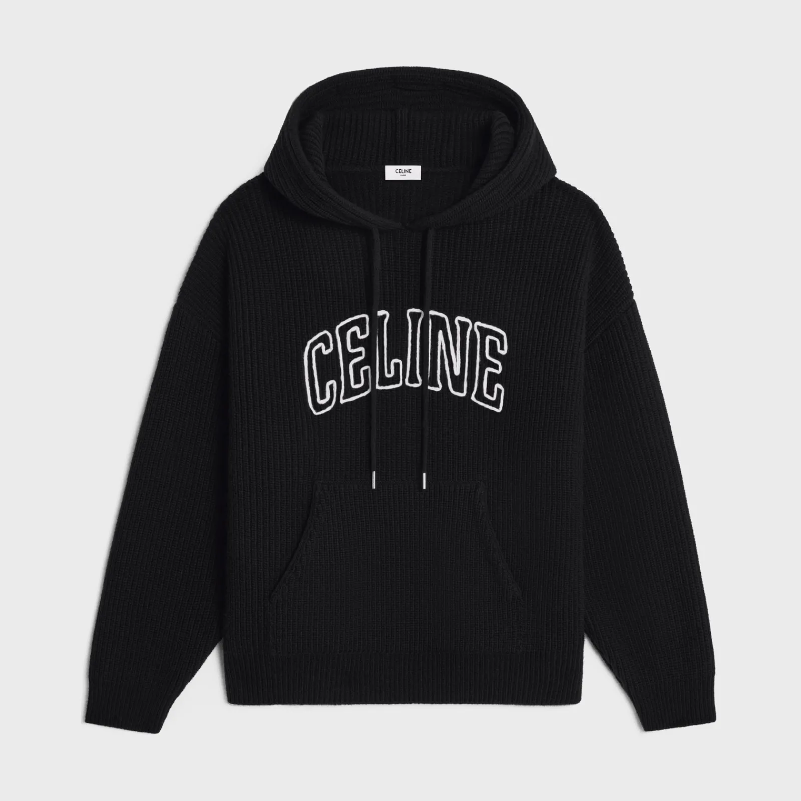 Hot hooded sweater in ribbed wool Knitwear