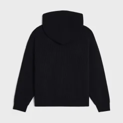 Hot hooded sweater in ribbed wool Knitwear