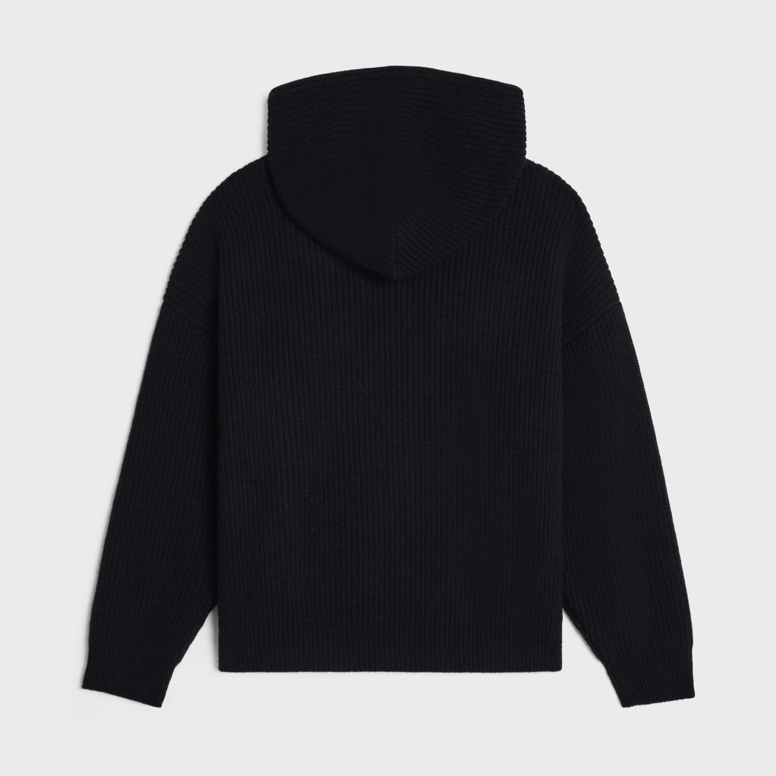 Hot hooded sweater in ribbed wool Knitwear