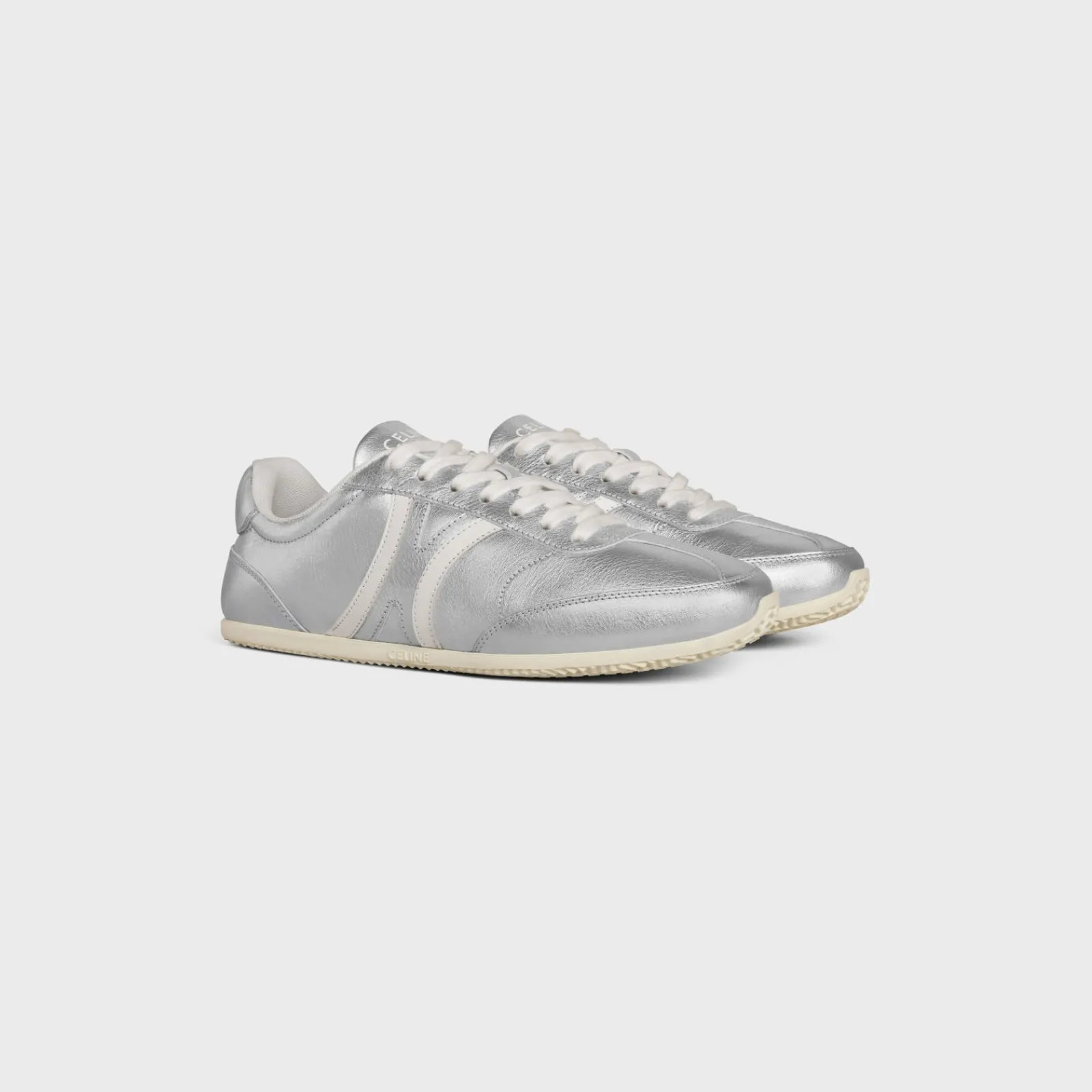 Online JOGGER LOW LACE-UP SNEAKER in LAMINATED CALFSKIN AND CALFSKIN Women Sneakers
