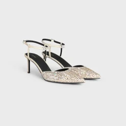 Best KITTEN STRAP PUMP in SUEDE GOATSKIN WITH STRASS & LAMBSKIN Women Pumps