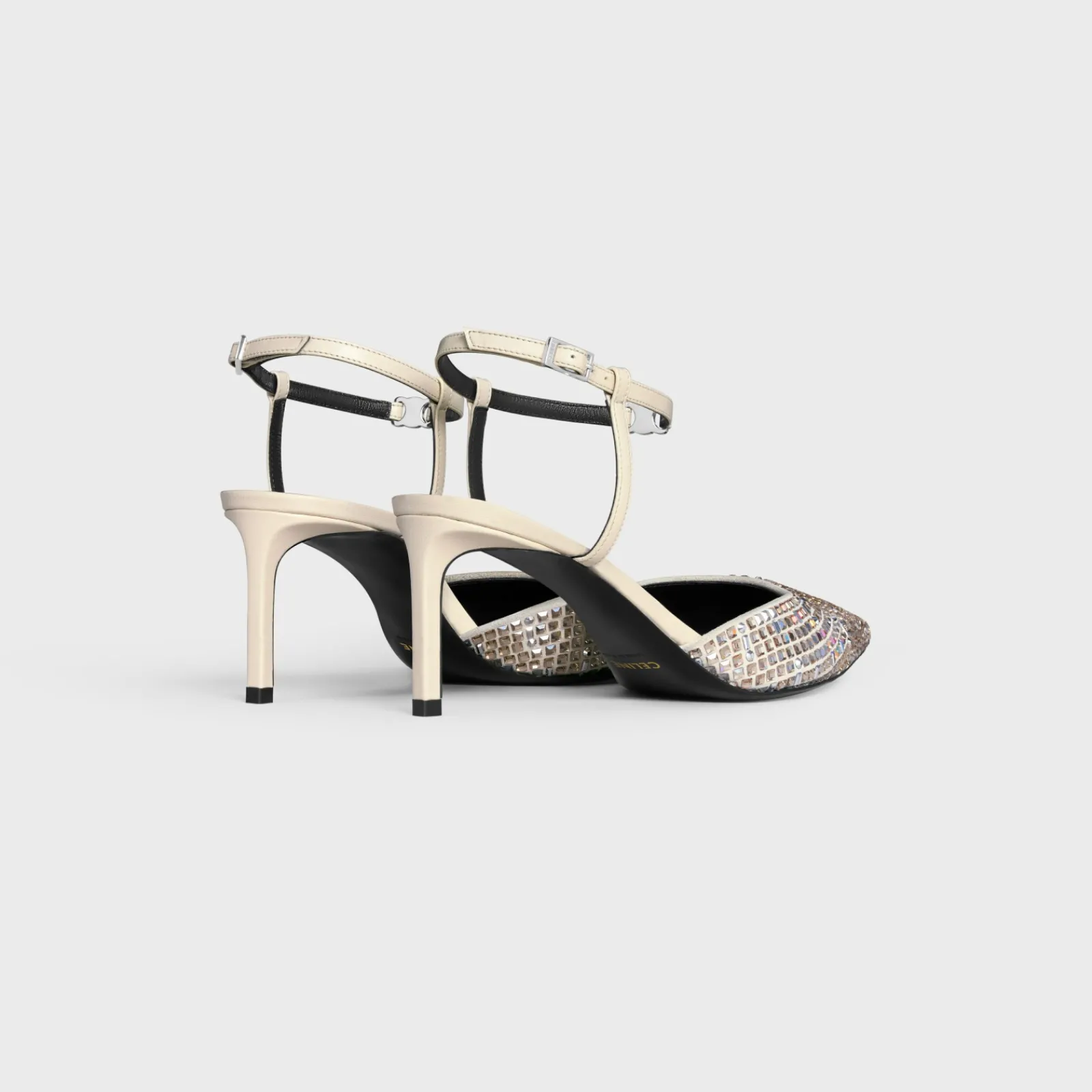 Best KITTEN STRAP PUMP in SUEDE GOATSKIN WITH STRASS & LAMBSKIN Women Pumps