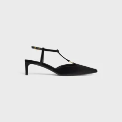 New KITTEN T-BAR STRAP PUMP in VELVET Women Pumps