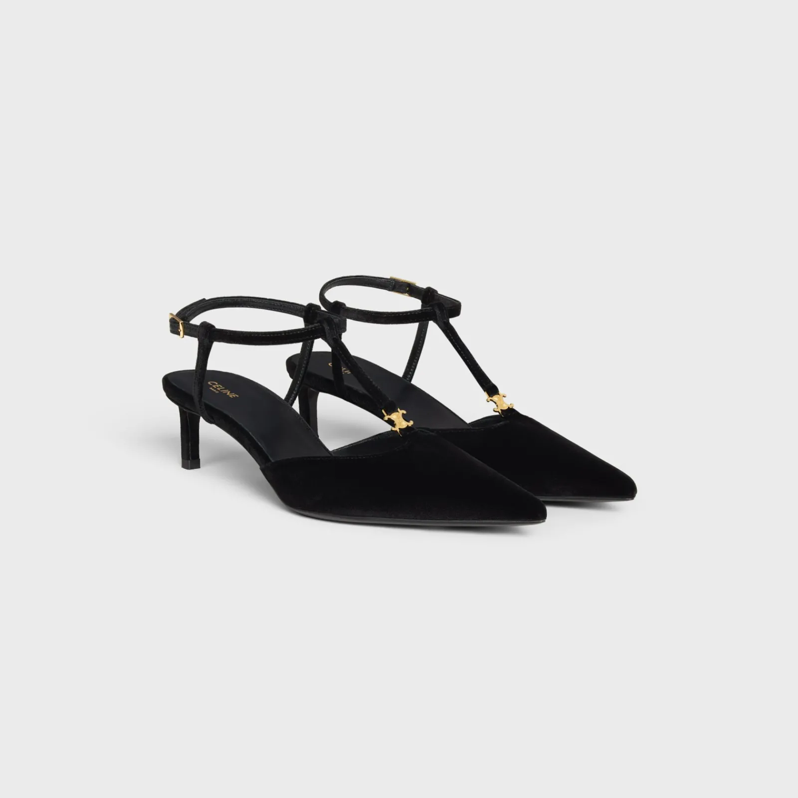 New KITTEN T-BAR STRAP PUMP in VELVET Women Pumps