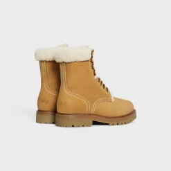 Outlet KURT LACE-UP MID BOOT in NUBUCK CALFSKIN AND SHEARLING Women Boots And Ankle Boots