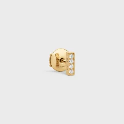 Discount Line Stud in Yellow Gold and Diamonds Women Other Lines | Categories·Earrings