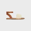 Discount LYMPIA SANDAL in TRIOMPHE MACCRAMÉ COTTON & CALFSKIN Women Sandals