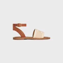 Online LYMPIA SANDAL in TRIOMPHE JACQUARD CANVAS & CALFSKIN Women Sandals