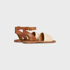 Online LYMPIA SANDAL in TRIOMPHE JACQUARD CANVAS & CALFSKIN Women Sandals
