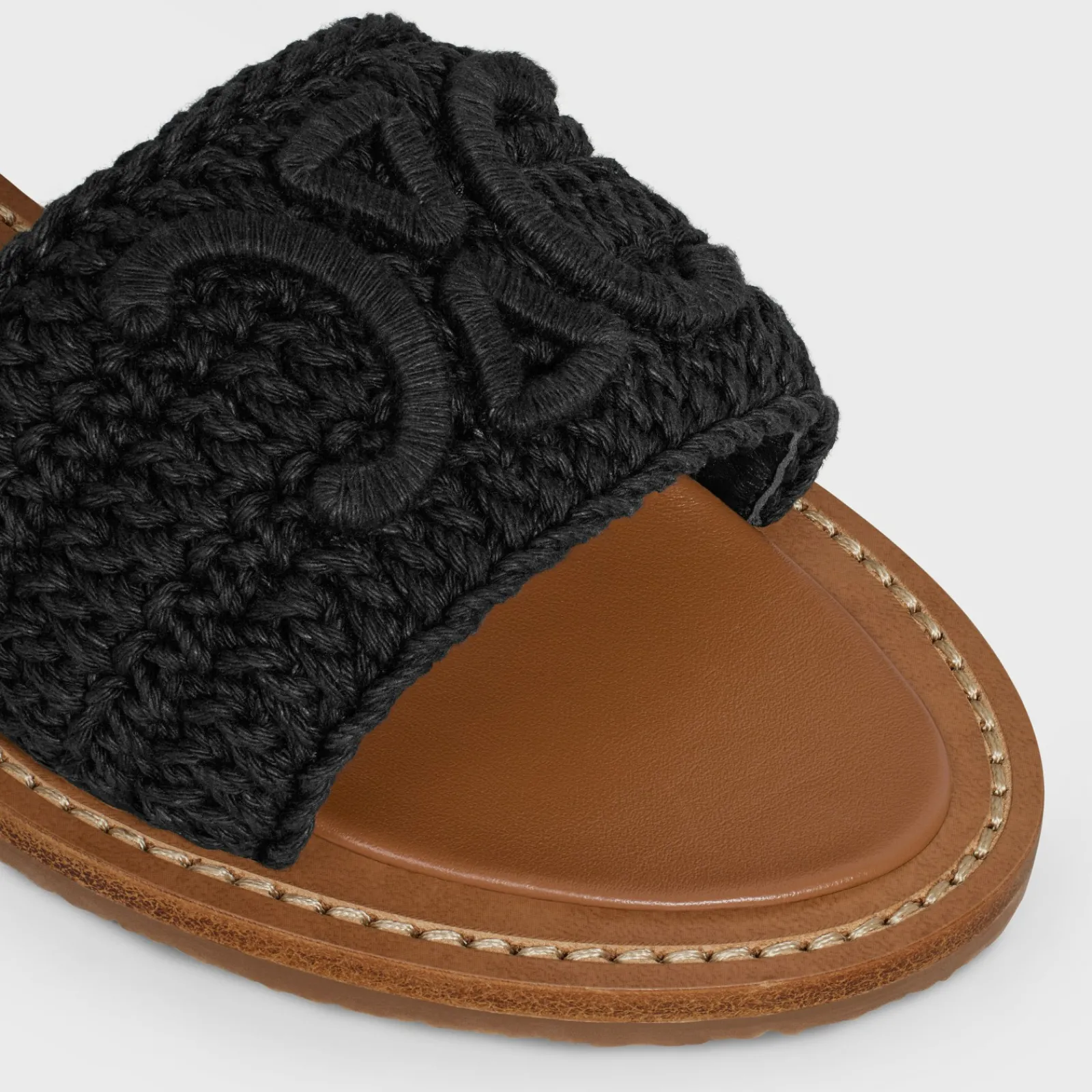 Outlet LYMPIA SANDAL in TRIOMPHE MACCRAMÉ COTTON & CALFSKIN Women Sandals