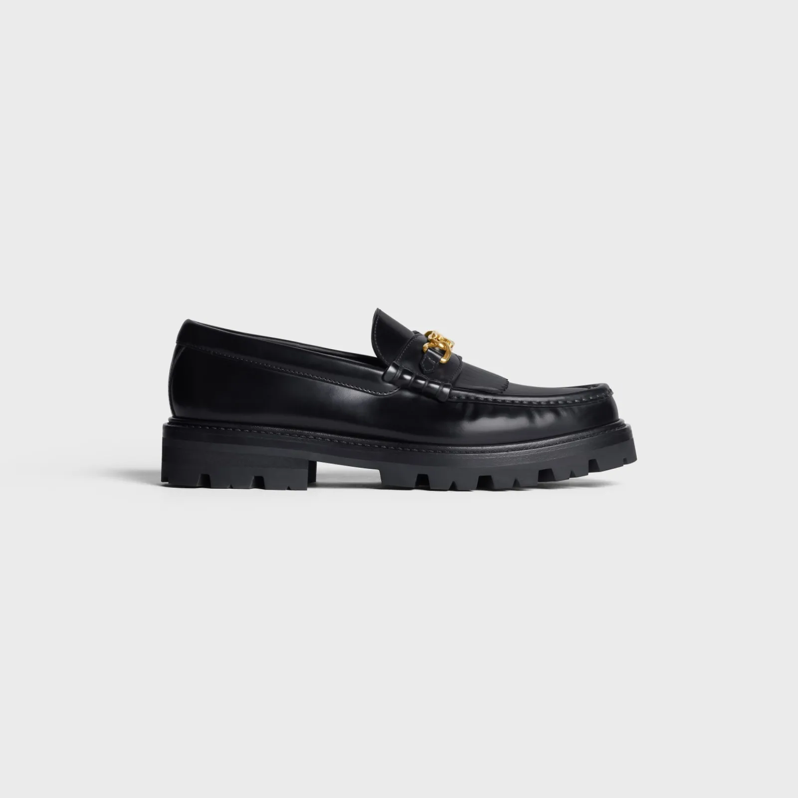 Sale MARGARET LOAFER WITH TRIOMPHE CHAIN in POLISHED BULL Women Loafers And Flats
