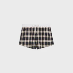 New mini shorts in checked panama Women Pants And Shorts
