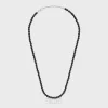 Clearance Monochroms Beads Necklace in Onyx and Brass with Rhodium Finish Necklaces