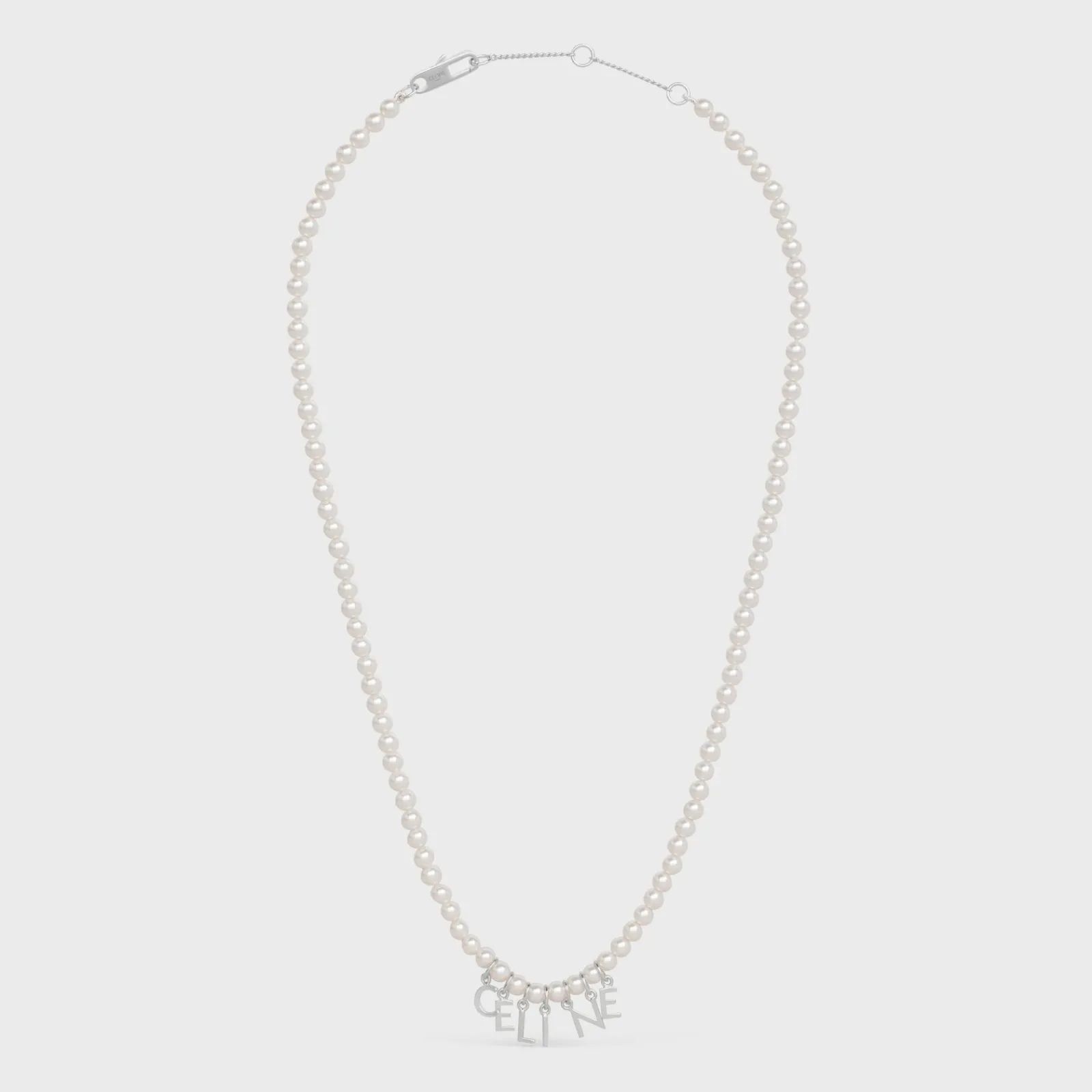 Best Monochroms Necklace in Glass Pearls and Brass with Rhodium Finish Necklaces