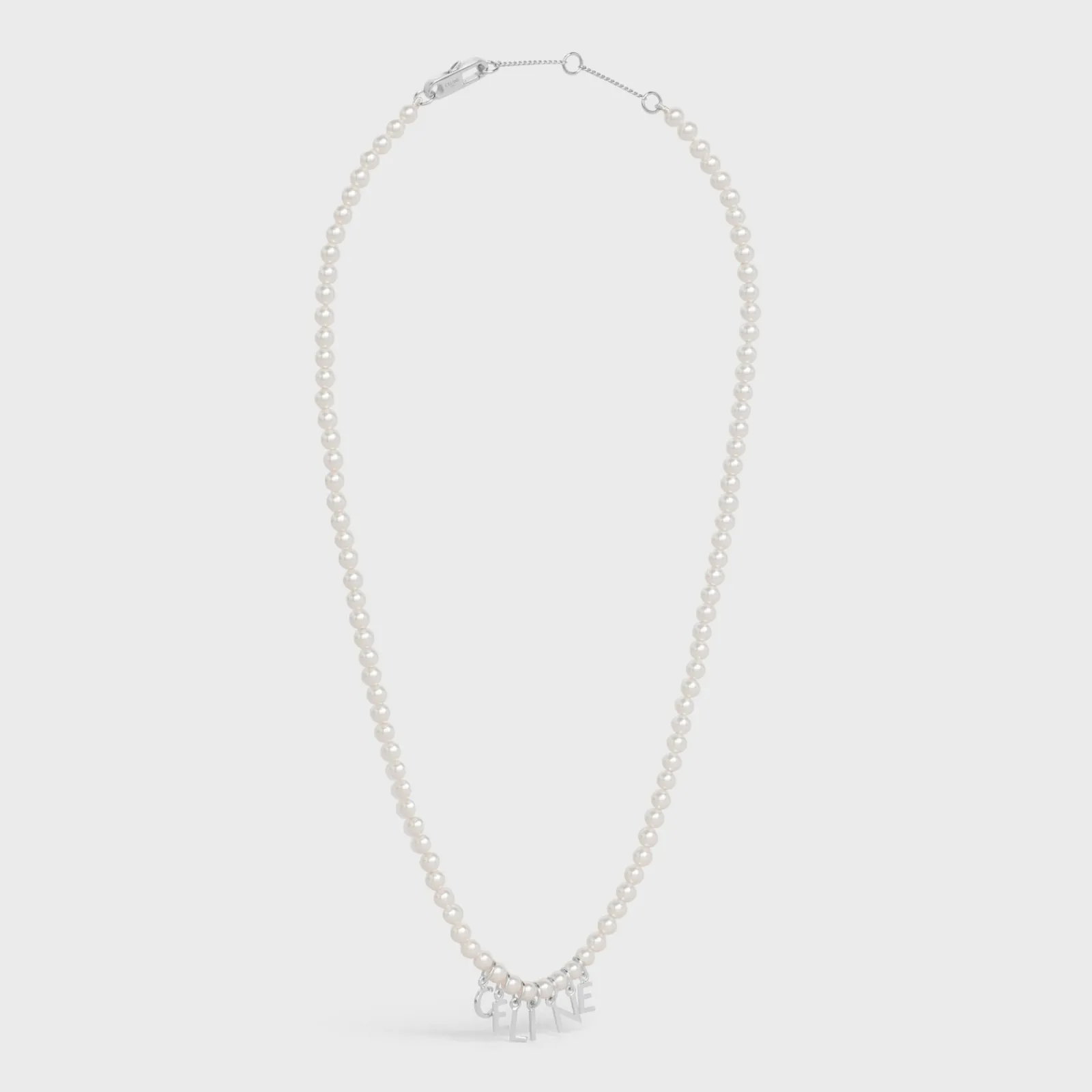 Best Monochroms Necklace in Glass Pearls and Brass with Rhodium Finish Necklaces