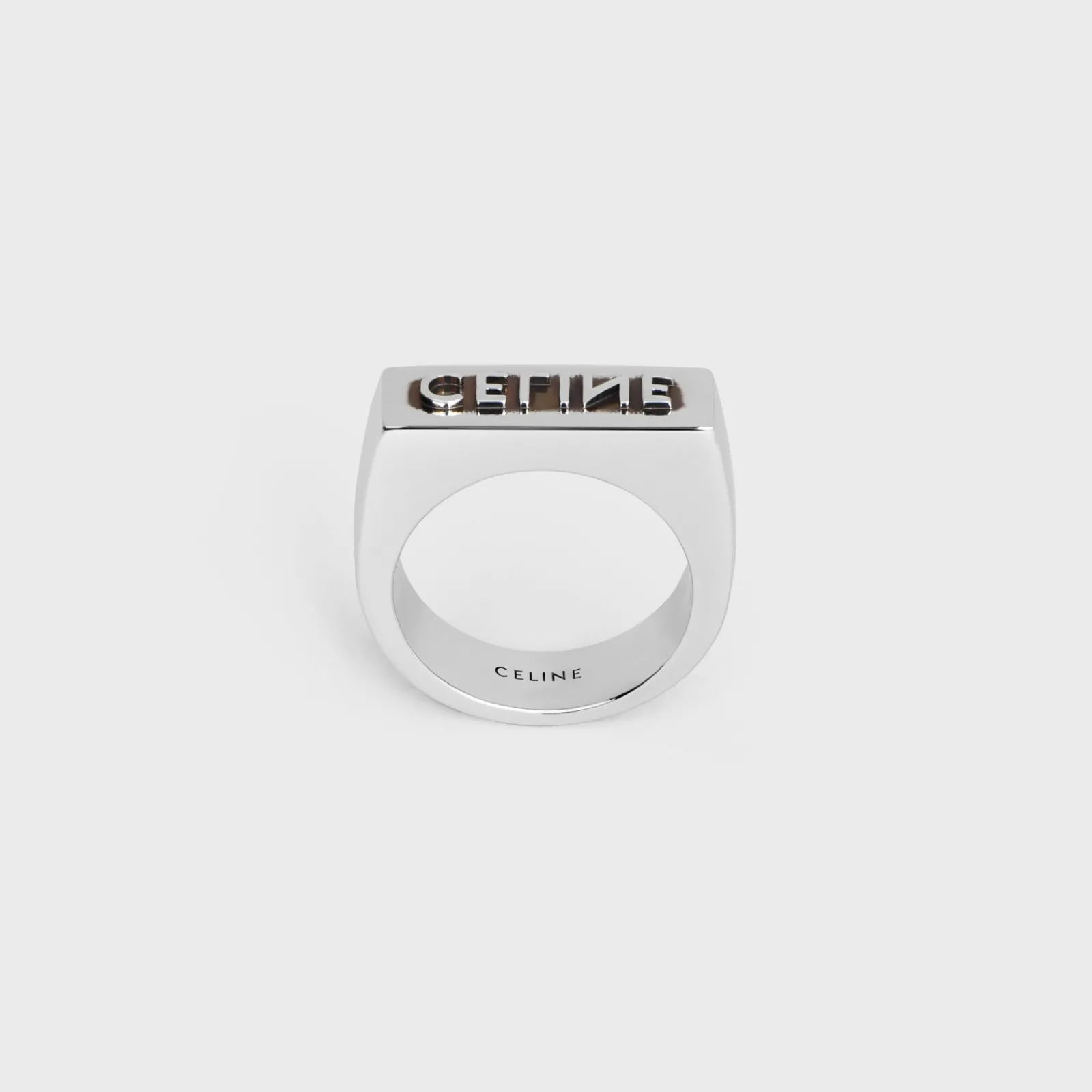 Best Monochroms Stamp Ring in Brass with Rhodium Finish Bracelets & Rings
