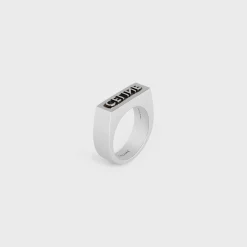 Best Monochroms Stamp Ring in Brass with Rhodium Finish Bracelets & Rings
