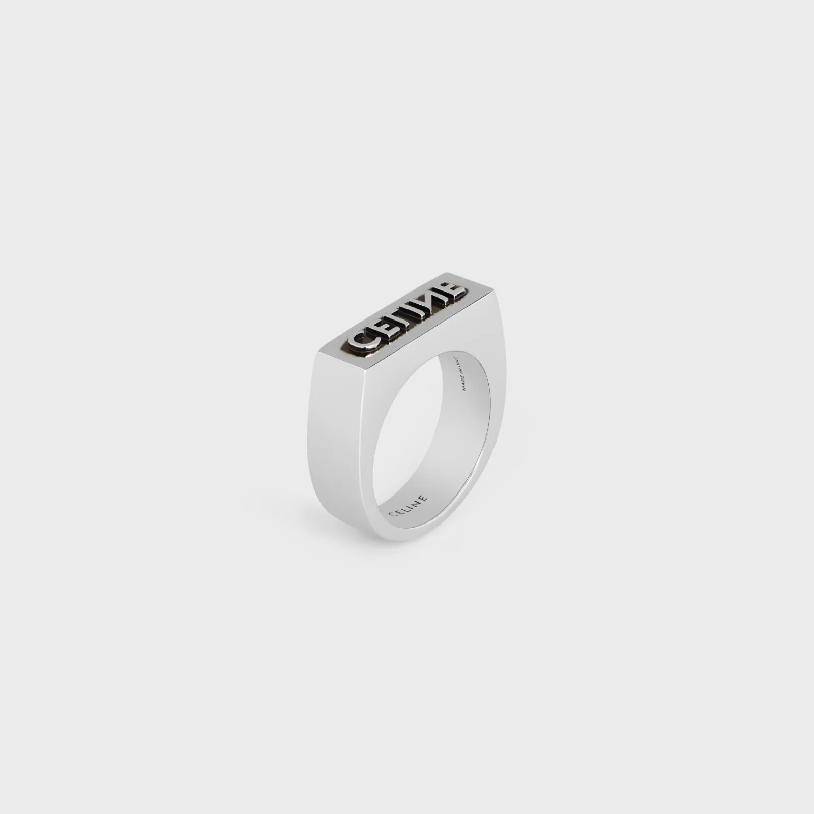 Best Monochroms Stamp Ring in Brass with Rhodium Finish Bracelets & Rings