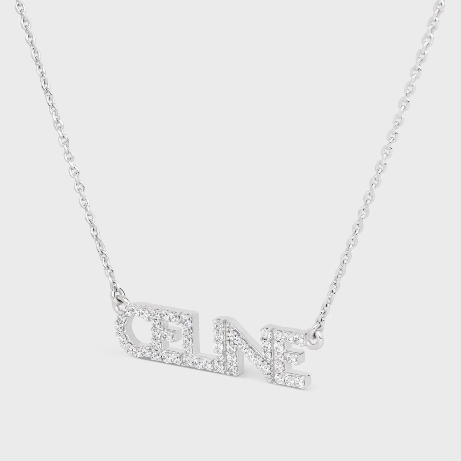 Online Monochroms Strass Necklace in Brass with Rhodium Finish and Crystals Women Other Lines | Categories·Necklaces