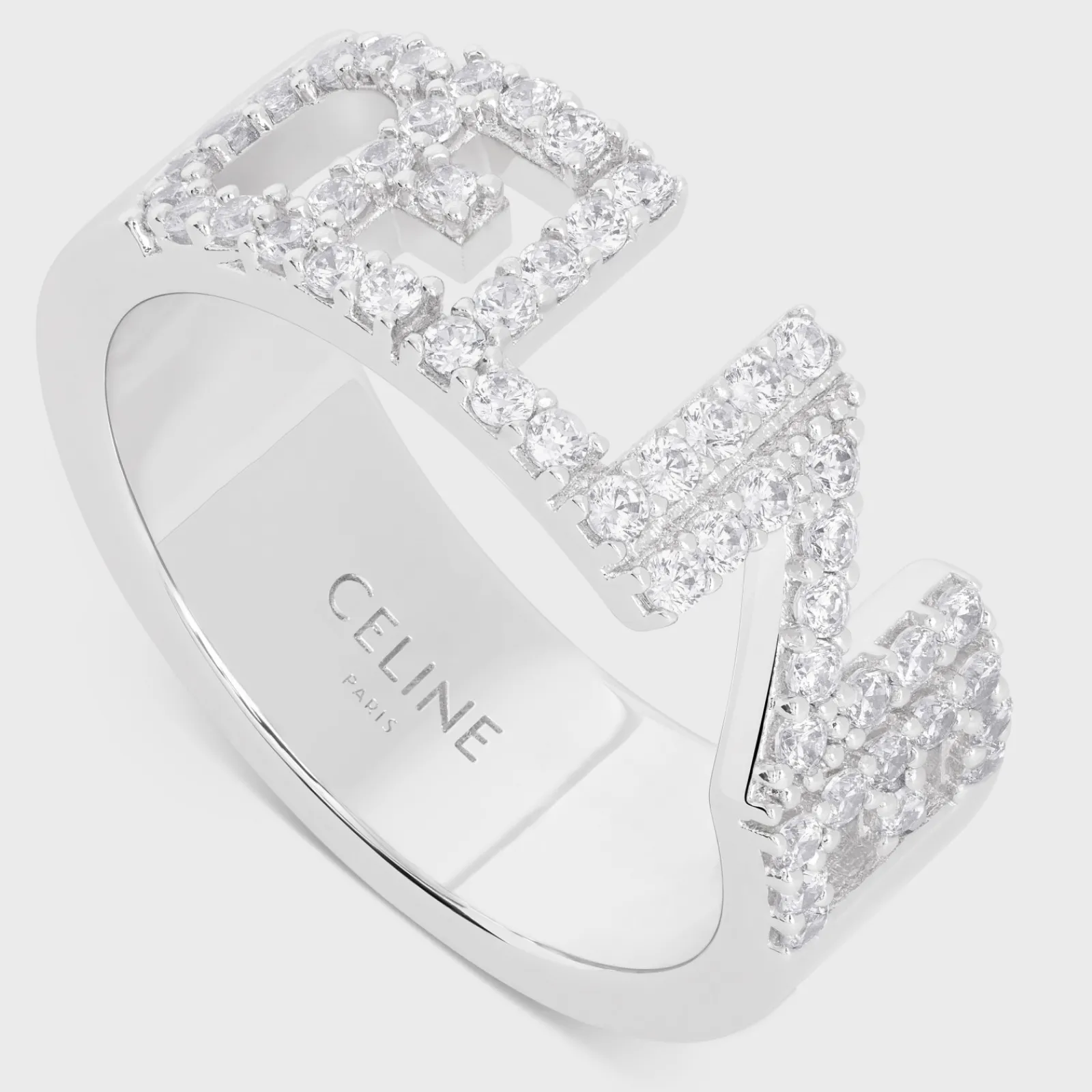 Best Monochroms Strass Ring in Brass with Rhodium Finish and Crystals Women Other Lines | Categories·Rings