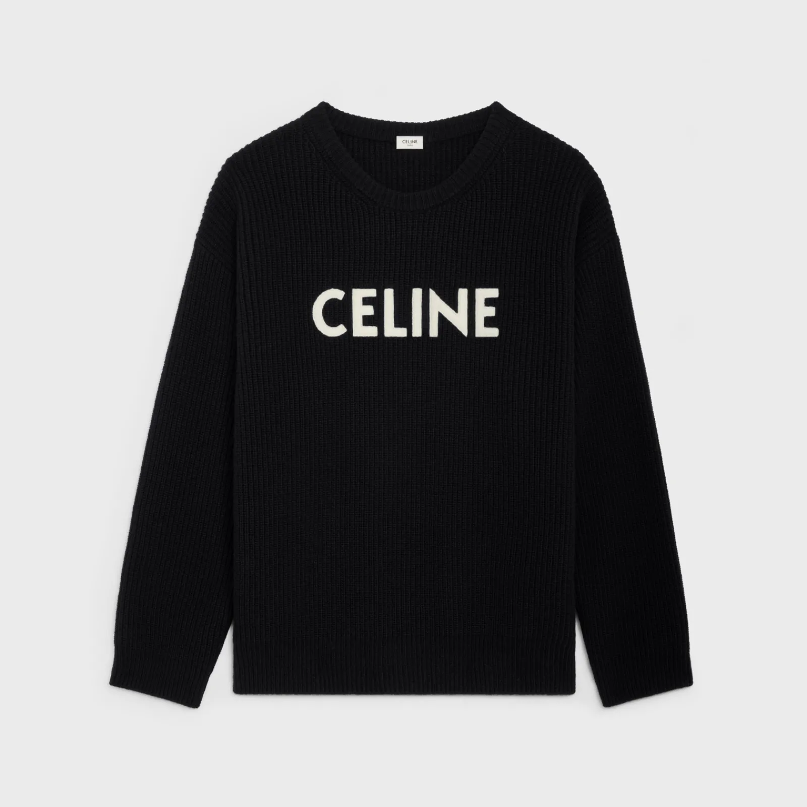 Fashion oversized sweater in ribbed wool Knitwear