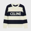 Sale oversized sweater in striped cotton Knitwear