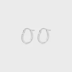 New Paris Hoops in Brass with Rhodium Finish Women Other Lines | Categories·Earrings