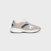 Clearance RUNNER CR-03 LOW LACE-UP SNEAKER in MESH, SUEDE CALFSKIN AND CALFSKIN Women Sneakers