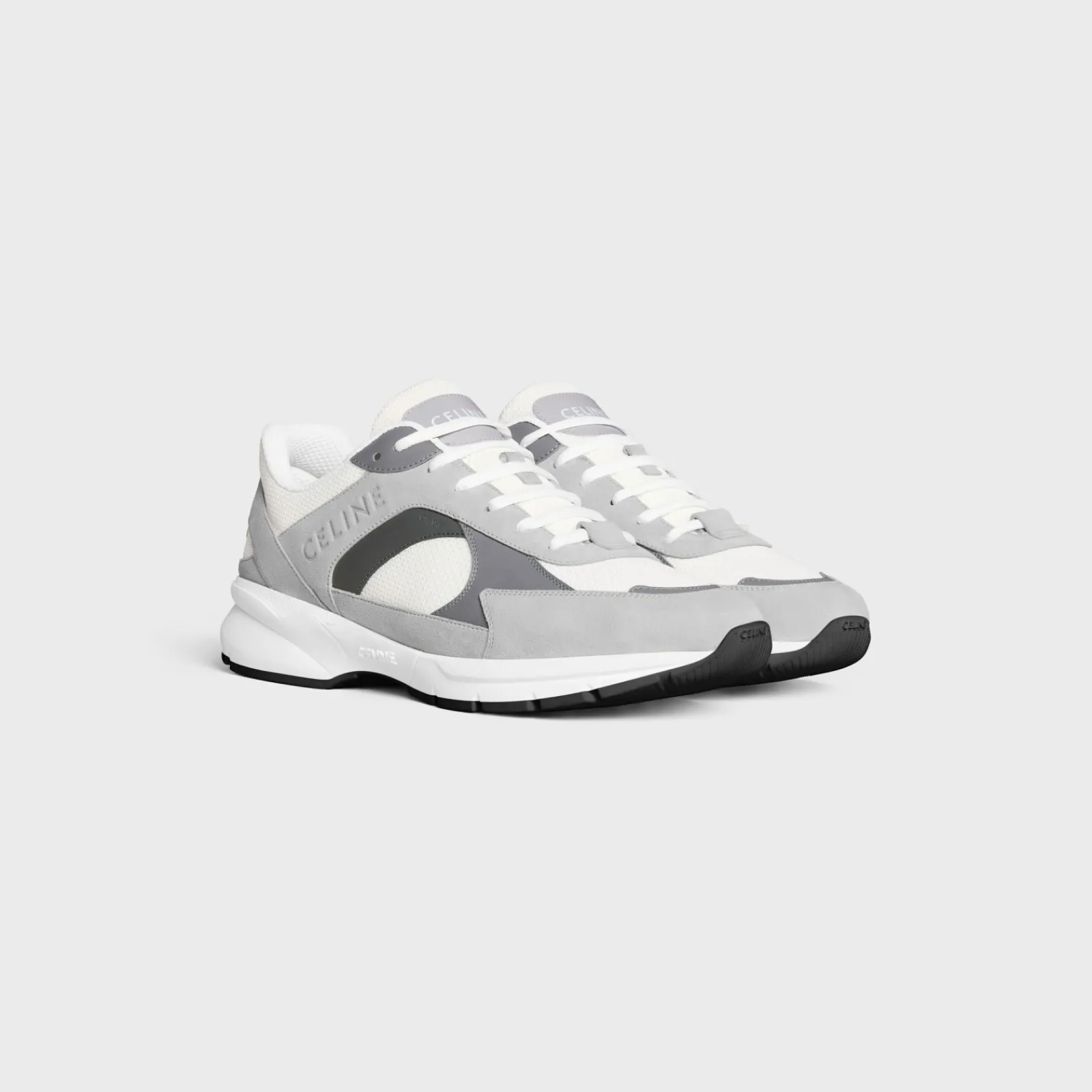 Discount RUNNER CR-03 LOW LACE-UP SNEAKER in MESH, SUEDE CALFSKIN AND CALFSKIN Sneakers