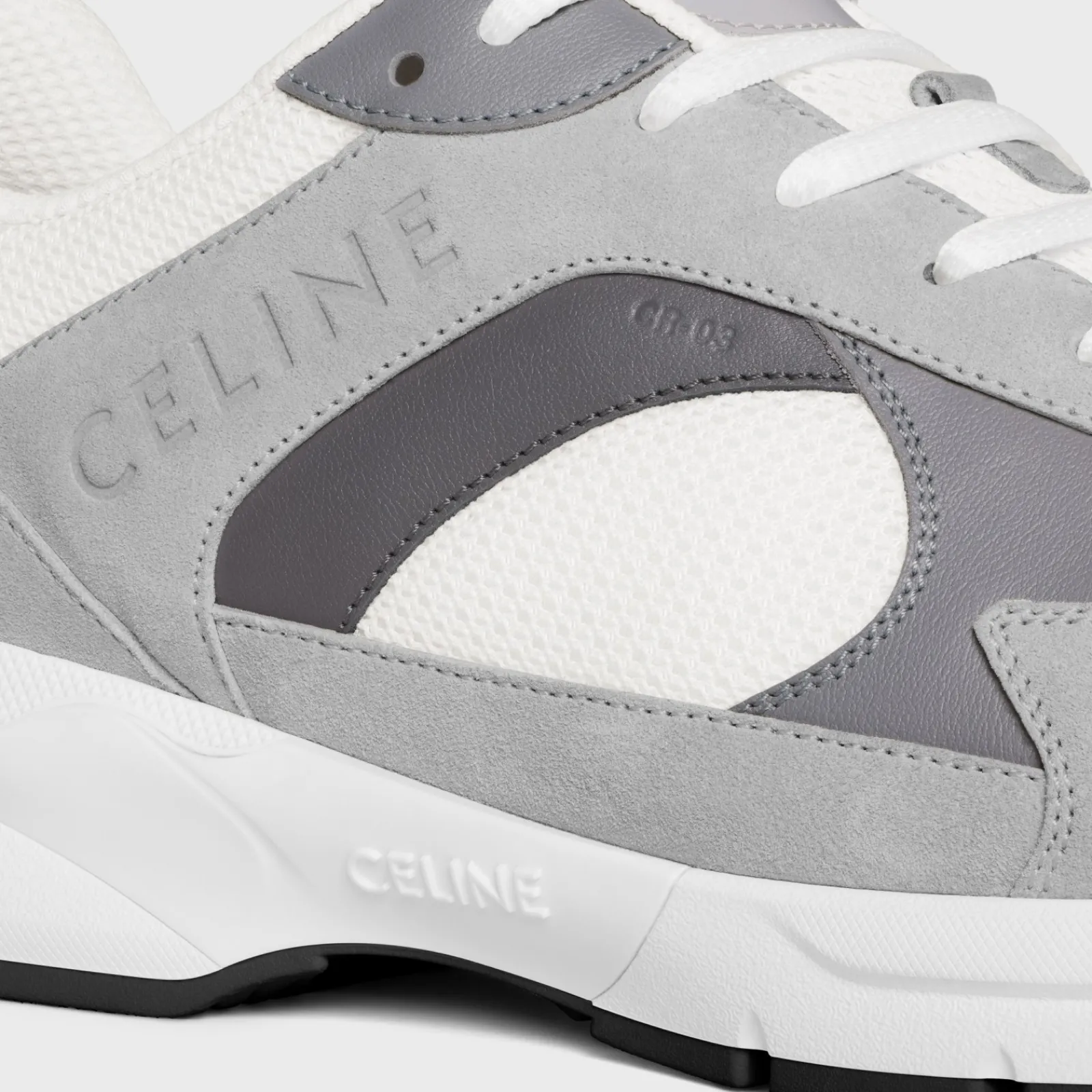 Discount RUNNER CR-03 LOW LACE-UP SNEAKER in MESH, SUEDE CALFSKIN AND CALFSKIN Sneakers