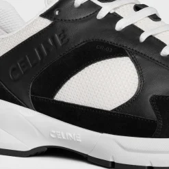 Fashion RUNNER CR-03 LOW LACE-UP SNEAKER in MESH, CALFSKIN AND SUEDE CALFSKIN Sneakers