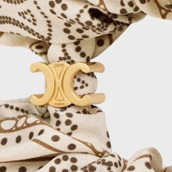 Best Scrunchy Blason in Silk and Brass with Gold finish Women Hair Accessories