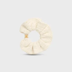 Online Scrunchy Crochet in Cotton and Brass with Gold finish Women Hair Accessories