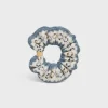 Outlet Scrunchy Fair Isle in Wool and Brass with Gold finish Women Hair Accessories