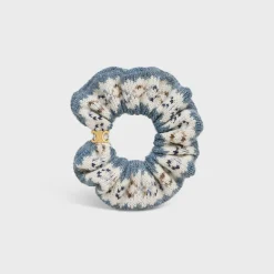 Outlet Scrunchy Fair Isle in Wool and Brass with Gold finish Women Hair Accessories