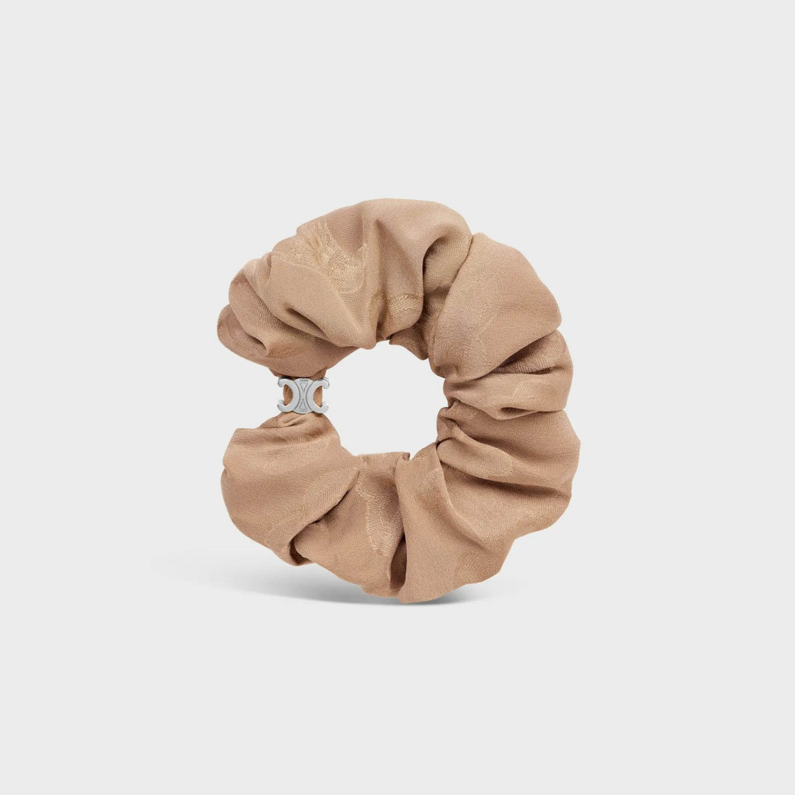Outlet Scrunchy Maxi Triomphe in Silk and Brass with Rhodium Finish Women Hair Accessories