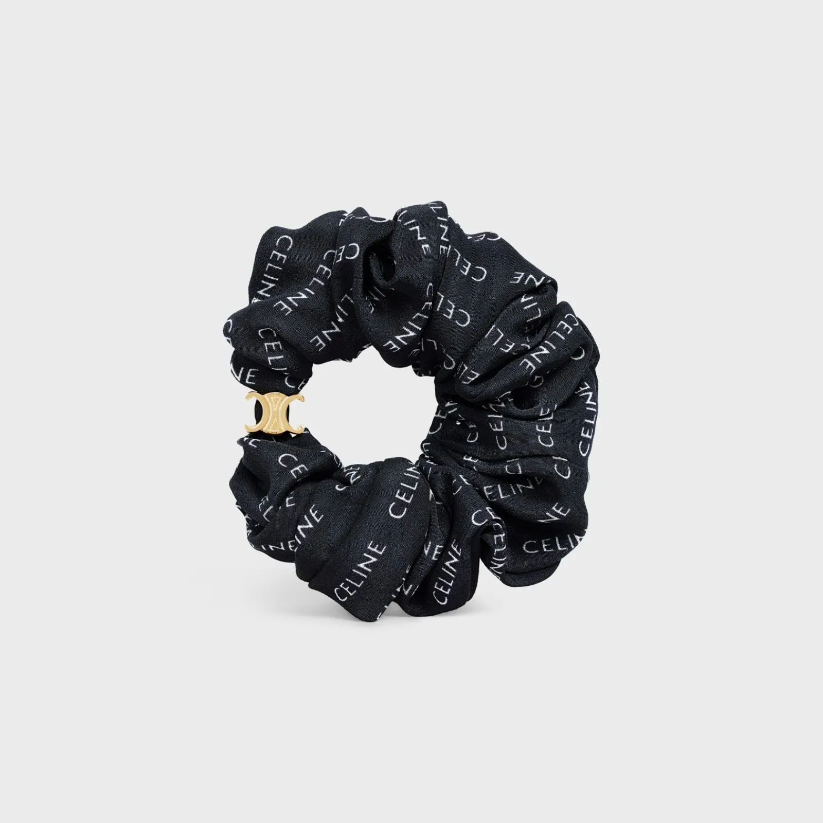 New Scrunchy Rayure in Silk and Brass with Gold finish Women Hair Accessories