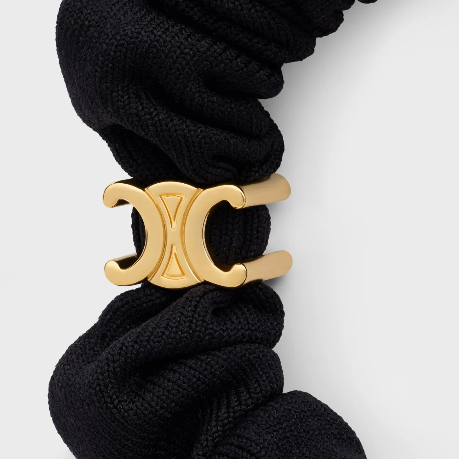 Discount Set of 2 Small Scrunchies in Polyamide, Elastane and Brass with Gold Finish Women Hair Accessories