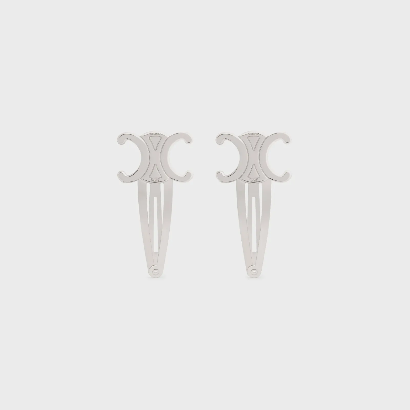 Online Set of 2 Snap Hair Clip in Brass with Rhodium Finish and Steel Women Hair Accessories